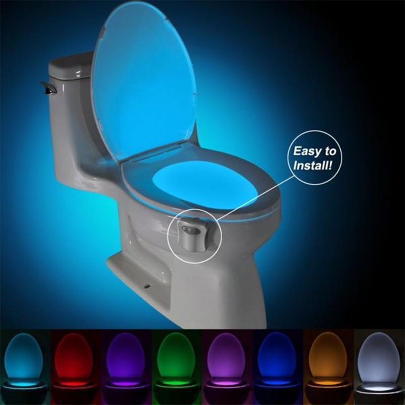 SleekGlow: Motion-Activated Toilet LED Night Light - Modern Home Essential