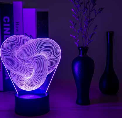 Twist & Glow: Abstract 3D LED Night Lamp – A Symphony of Colors