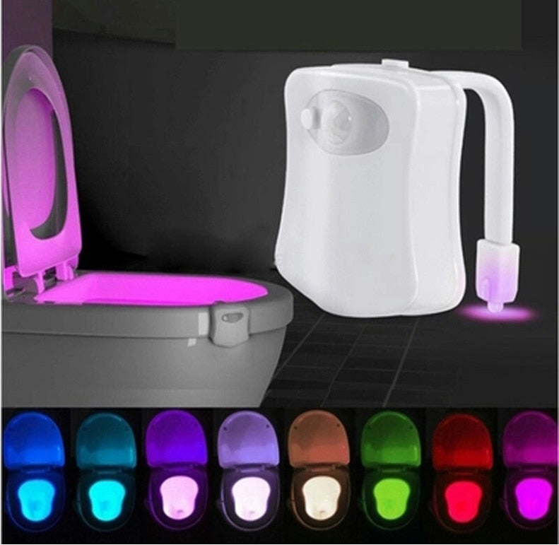 SleekGlow: Motion-Activated Toilet LED Night Light - Modern Home Essential