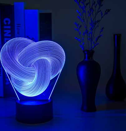 Twist & Glow: Abstract 3D LED Night Lamp – A Symphony of Colors