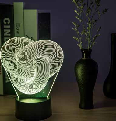 Twist & Glow: Abstract 3D LED Night Lamp – A Symphony of Colors