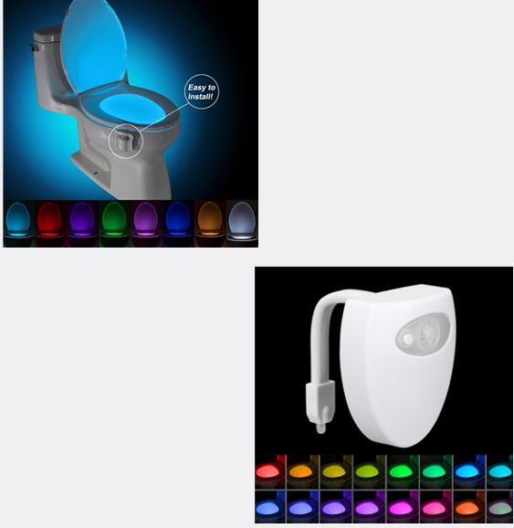 SleekGlow: Motion-Activated Toilet LED Night Light - Modern Home Essential