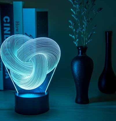 Twist & Glow: Abstract 3D LED Night Lamp – A Symphony of Colors