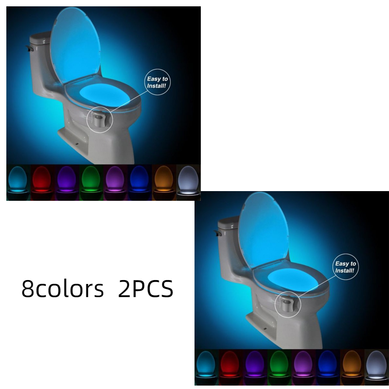 SleekGlow: Motion-Activated Toilet LED Night Light - Modern Home Essential