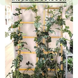 Chic Bamboo Plant Hanger Ladder with Colorful Metal Pots - Multi-functional Decor - 18" x 59"