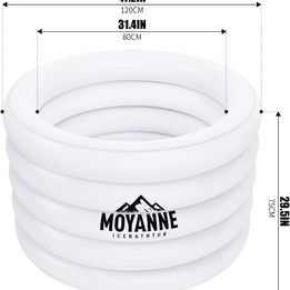 MOYANNE Self-Inflating Indoor/Outdoor Ice Bath tub, 176 Gallon Capacity Portable Cold Water Pool