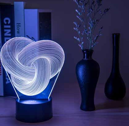 Twist & Glow: Abstract 3D LED Night Lamp – A Symphony of Colors