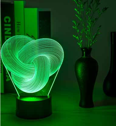 Twist & Glow: Abstract 3D LED Night Lamp – A Symphony of Colors