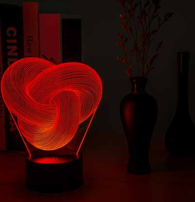 Twist & Glow: Abstract 3D LED Night Lamp – A Symphony of Colors