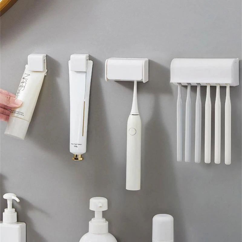 HARKO Toothbrush and Toothpaste Holder - Wall-Mounted Bathroom Organizer