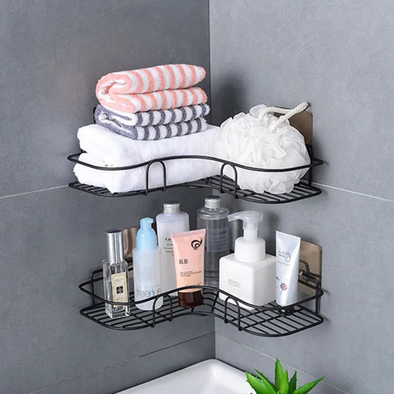 Sleek Corner Command: Space-Saving Bath Organizer