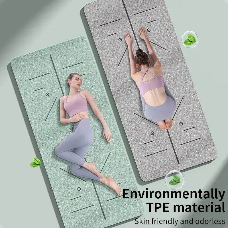 Eco Zen Warrior: Premium Non-Slip TPE Yoga Mat with Carrying Strap