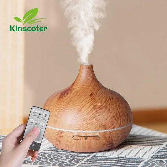 Luxury 16.9oz Aromatherapy Essential Oil Diffuser - Wood Grain Finish