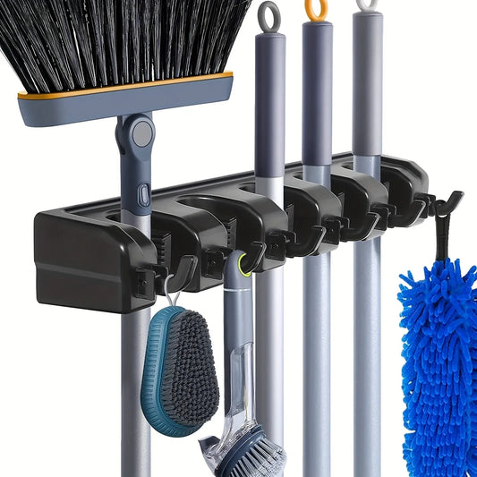 Ultimate Organization: Multi-Functional Wall-Mounted Mop & Broom Holder