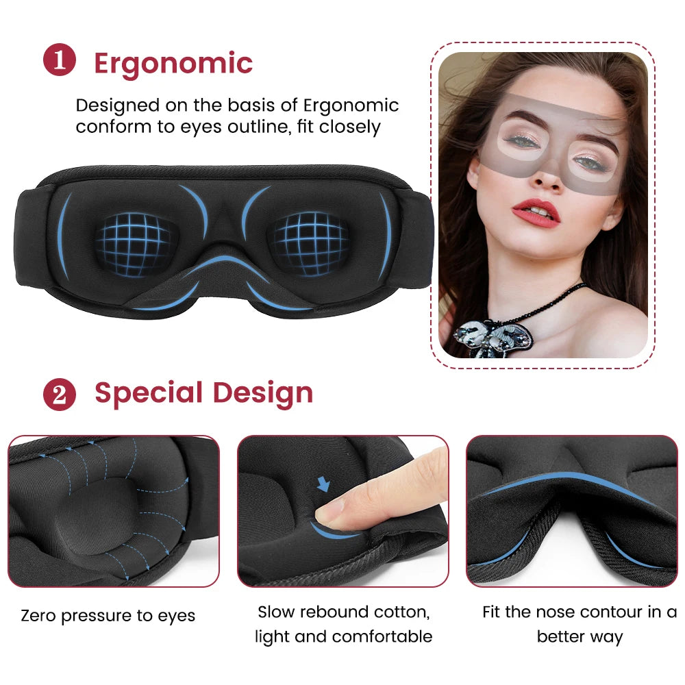 DreamWeaver Elite: 3D Sleeping Mask for Ultimate Light Blocking & Comfort