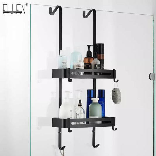 Elevate Your Bathroom Aesthetics with ELLEN HOMEDECOR's Black Hanging Bath Shelves