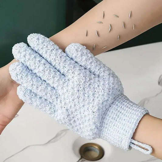 Radiant Renewal: Exfoliating Bath Gloves Duo